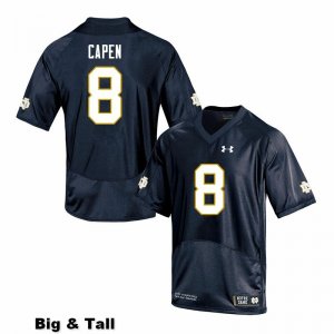 Notre Dame Fighting Irish Men's Cole Capen #8 Navy Under Armour Authentic Stitched Big & Tall College NCAA Football Jersey LZE8899LD